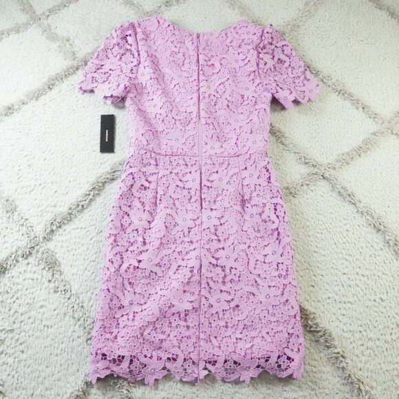 Lulu’s Sweetie Lavender Lace Flower Dress Womens Extra Small V-Neck - Picture 14 of 15